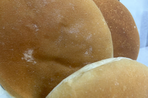 Three white teacakes